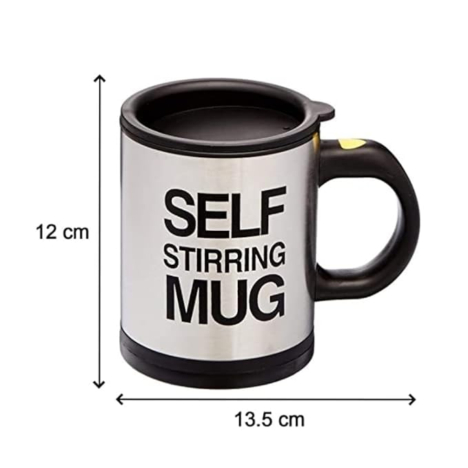 Self Stirring Coffee Mug Cup - Electric Stainless Steel Automatic Self Mixing & Spinning Home Office Travel Mixer Cup Best Cute Christmas Birthday Gift Idea for Men Women Kids