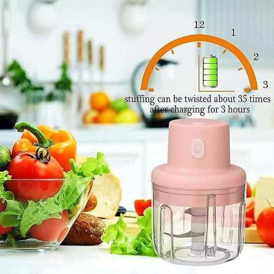 Electric Mini Garlic Chopper – Small Wireless Food Processor Portable Choppers Blender Waterproof USB Charging For Ginger/Onion/Vegetable/Meat/Nut (Rechargeable)